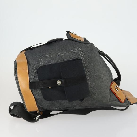 LOEWE Eye Nature Convertible Backpack Canvas Leather Gray Silver Auth bs31537 main image 14